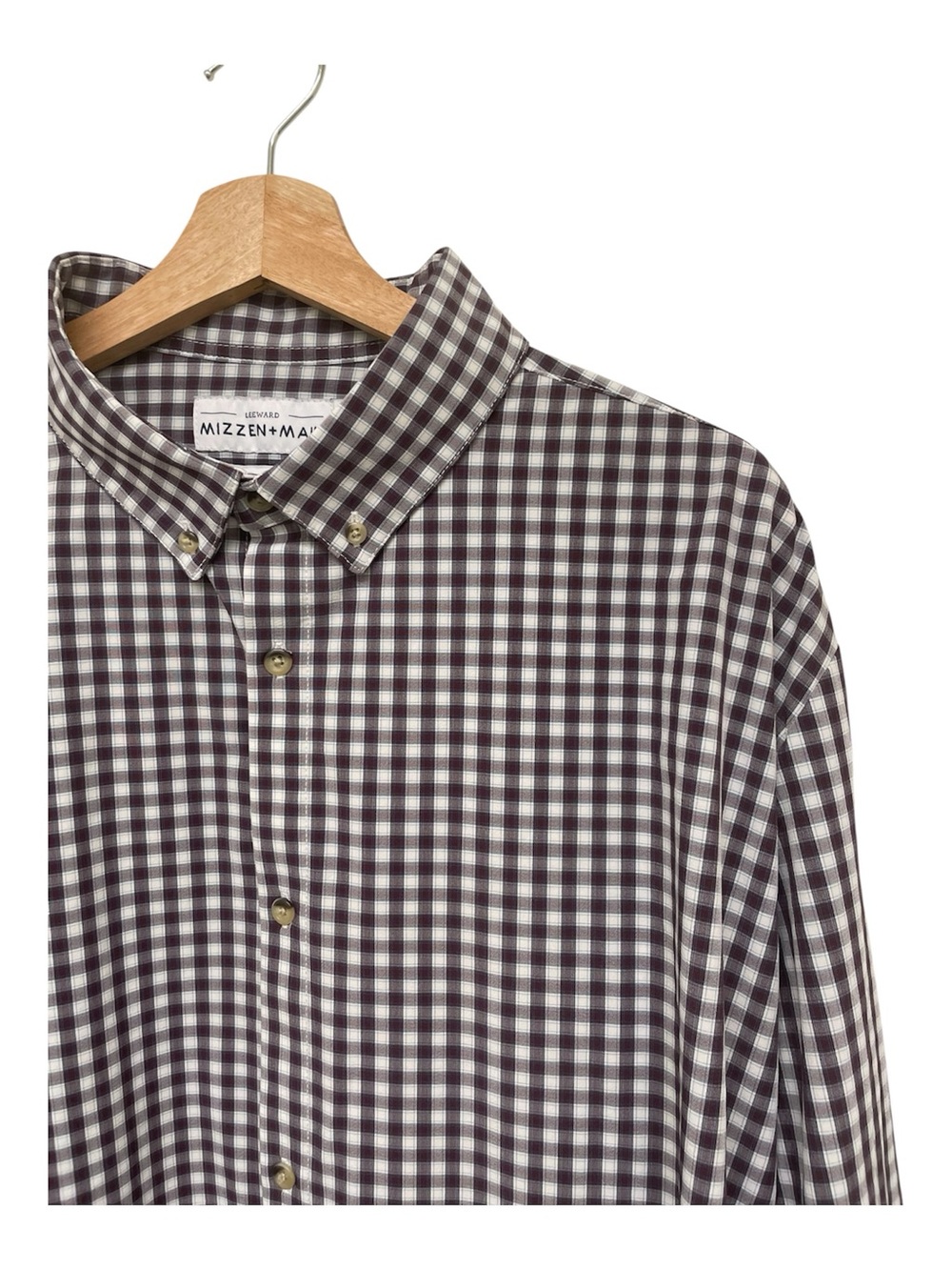 Mizzen+Main Leeward Standard Fit Red and White Check Button-Down Men’s Shirt XXL